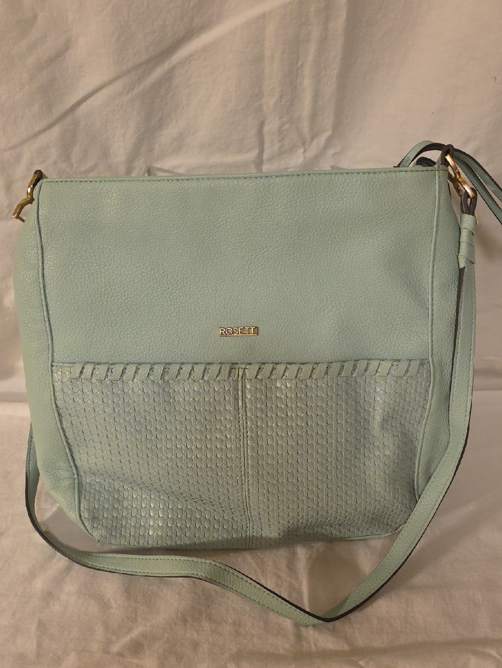 Rosetti Mint Turquoise Textured Front Crossbody Bag